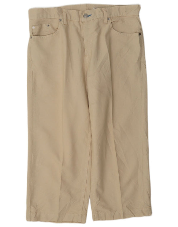 Levi's Womens 577 High Waist Capri Trousers US 12 Large W34 L22 Beige