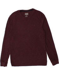 FAT FACE Mens Top Long Sleeve Medium Burgundy Cotton