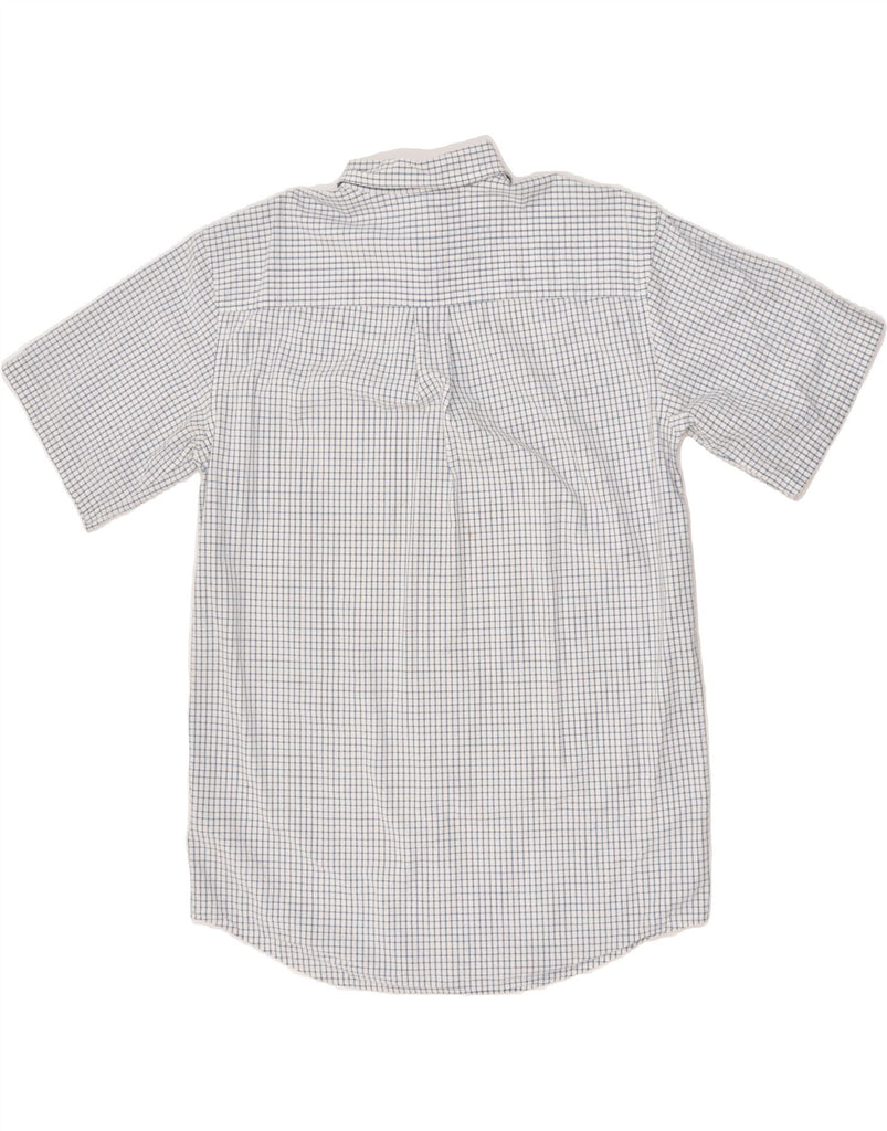 L.L.BEAN Mens Short Sleeve Shirt Medium White Check Cotton | Vintage L.L.Bean | Thrift | Second-Hand L.L.Bean | Used Clothing | Messina Hembry 