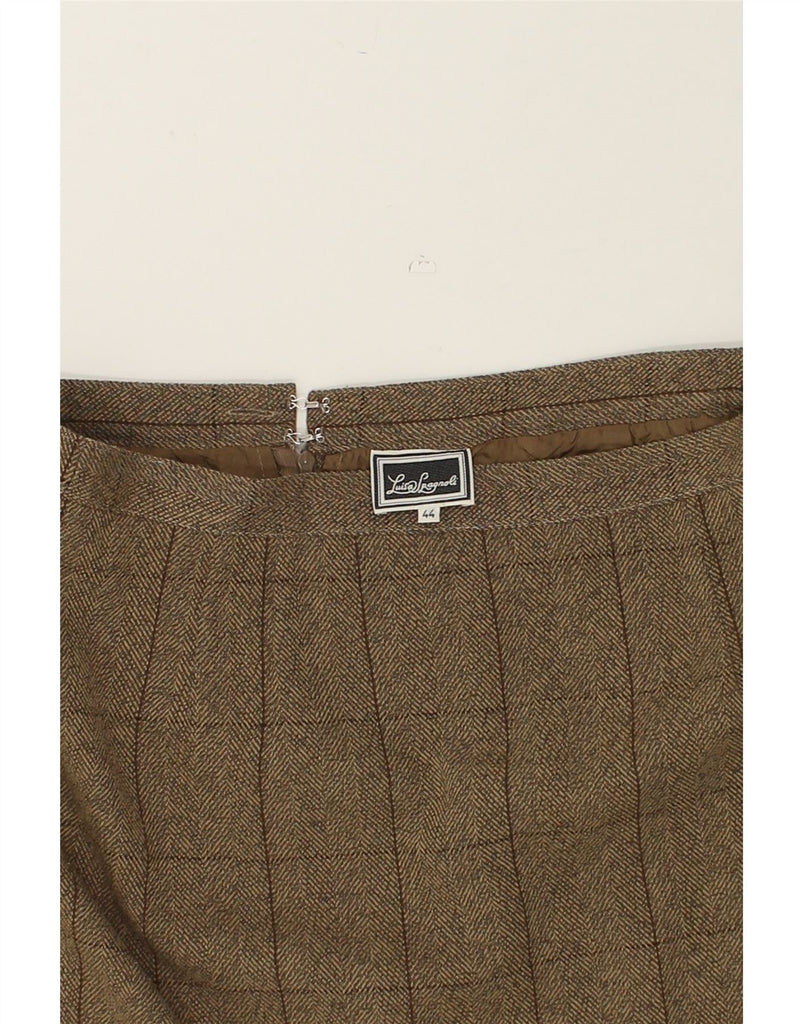 LUISA SPAGNOLI Womens Straight Skirt IT 44 Medium W32 Brown Check | Vintage Luisa Spagnoli | Thrift | Second-Hand Luisa Spagnoli | Used Clothing | Messina Hembry 