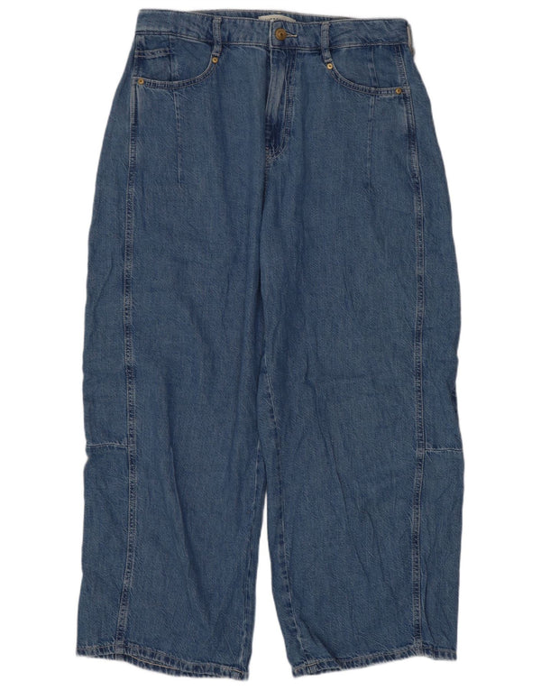 Marks & Spencer Womens Autograph Crop Loose Jeans UK 14 Large W32 L26 Blue