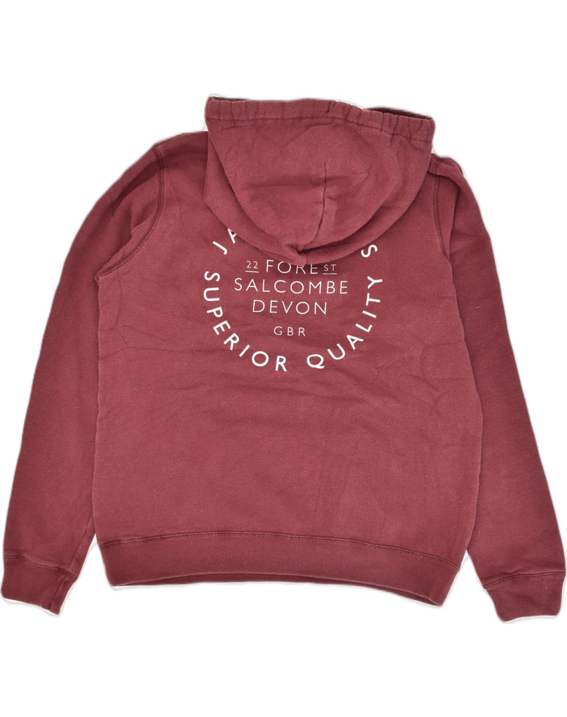 JACK WILLS Womens Graphic Hoodie Jumper UK 16 Large  Maroon Cotton | Vintage Jack Wills | Thrift | Second-Hand Jack Wills | Used Clothing | Messina Hembry 