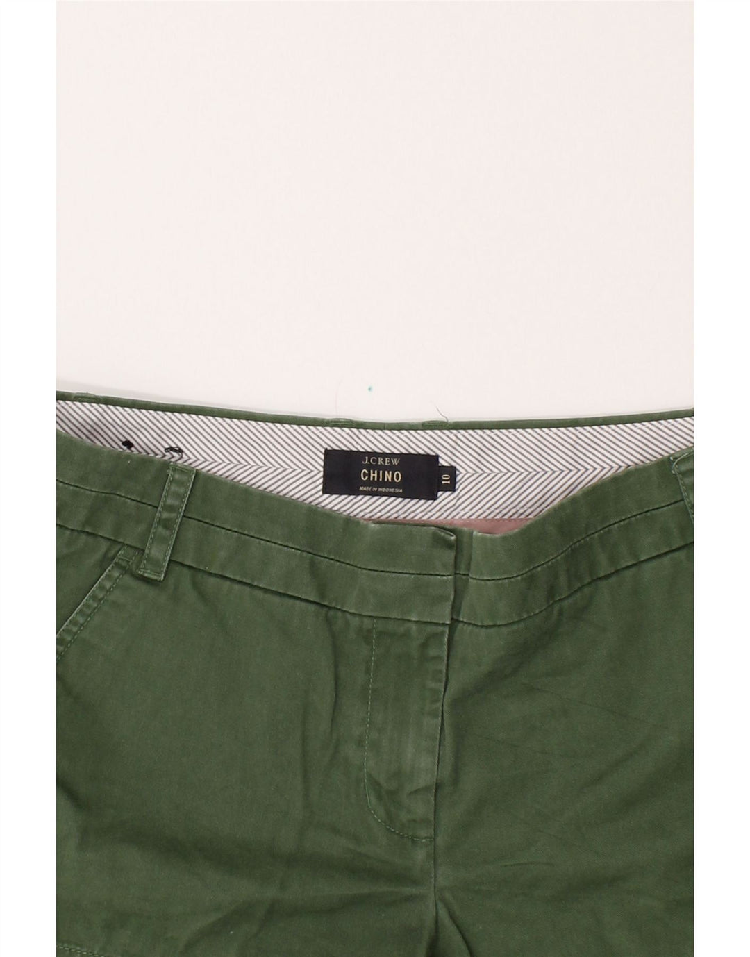 J. CREW Womens Chino Shorts US 10 Large W32 Green Cotton Vintage J. Crew and Second-Hand J. Crew from Messina Hembry 