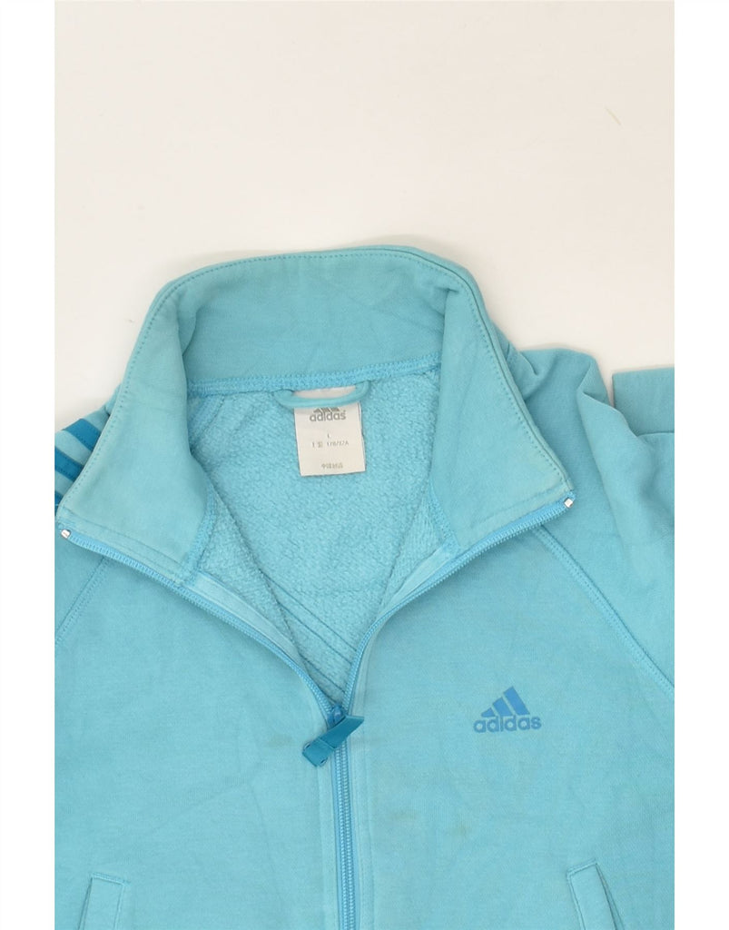 ADIDAS Womens Tracksuit Top Jacket UK 14 Large Blue | Vintage Adidas | Thrift | Second-Hand Adidas | Used Clothing | Messina Hembry 