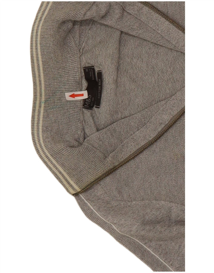Marks & Spencer Mens Tracksuit Top Jacket Medium Grey Cotton