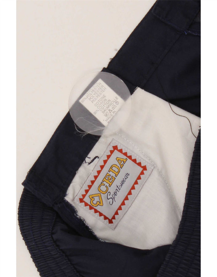 Vintage Mens Chino Shorts W30 Medium Navy Blue Polyester