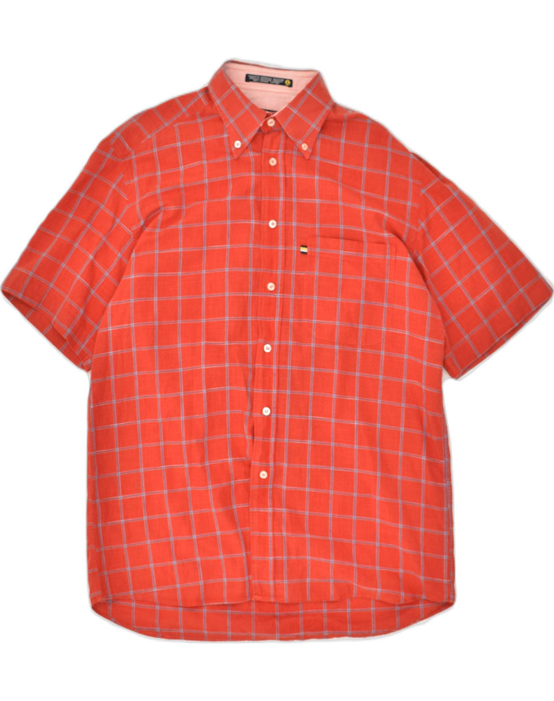 NAVIGARE Mens Short Sleeve Shirt Medium Red Check Cotton | Vintage Navigare | Thrift | Second-Hand Navigare | Used Clothing | Messina Hembry 