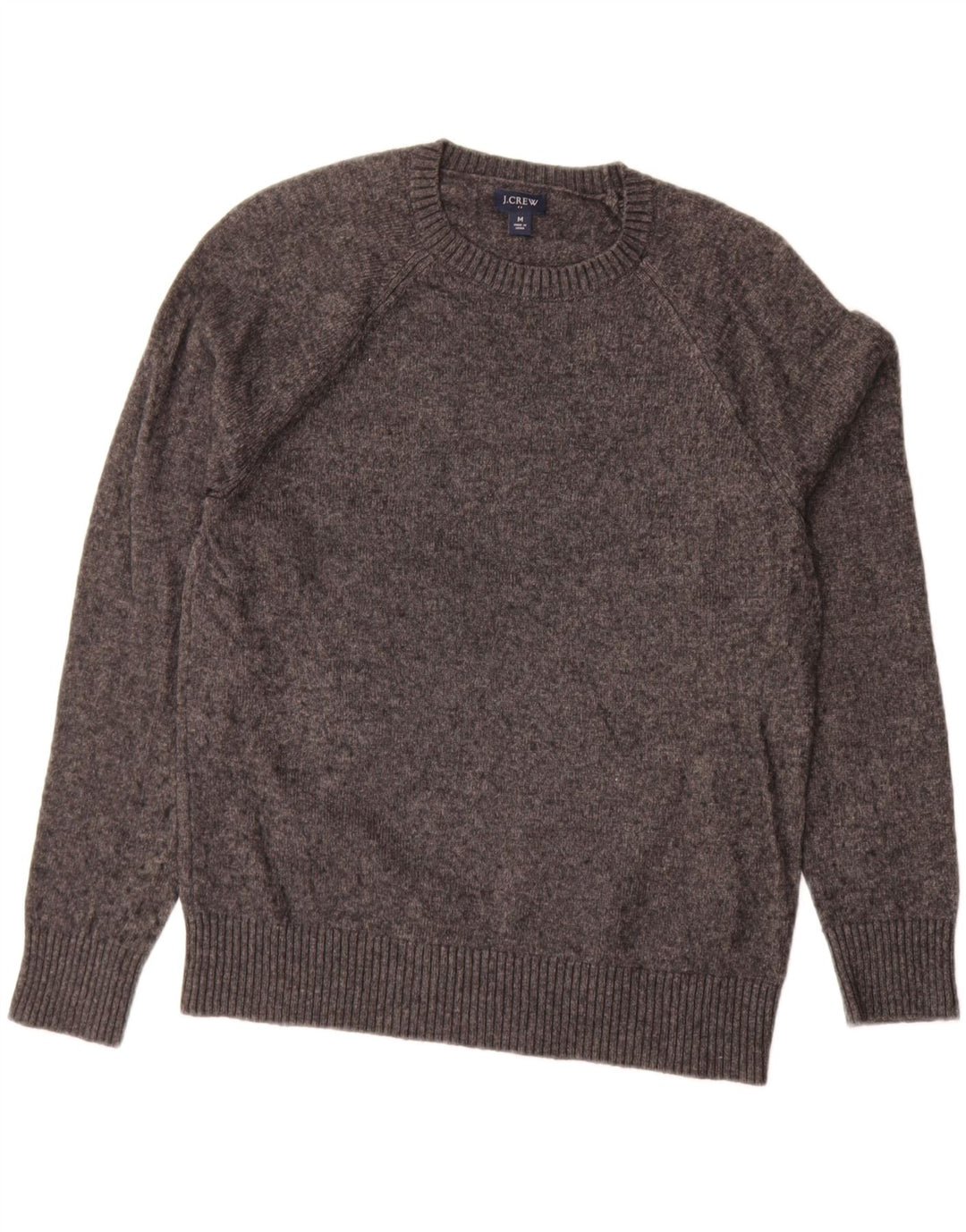 J. CREW Mens Crew Neck Jumper Sweater Medium Grey Flecked Polyamide