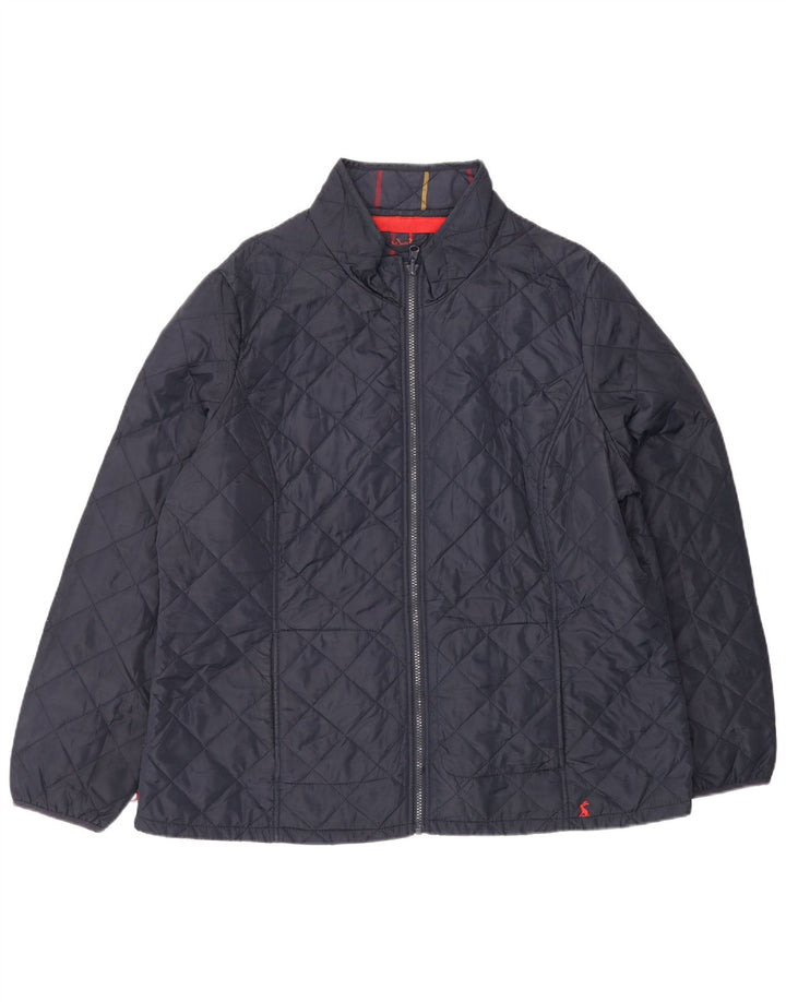 Joules Womens Quilted Jacket UK 18 XL Navy Blue Polyester