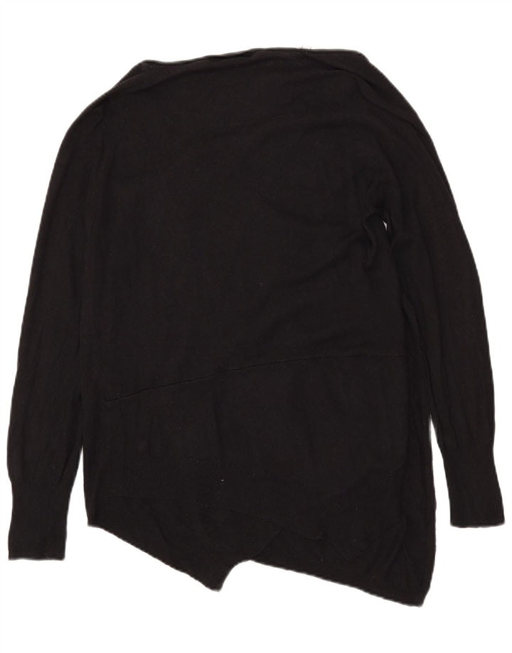 Marks & Spencer Womens Asymmetric V-Neck Jumper Sweater UK 14 Large Black