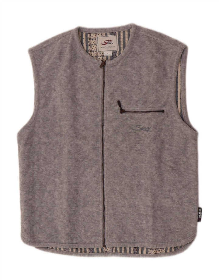 Silvy Mens Fleece Gilet UK 40 Large Grey Polyester