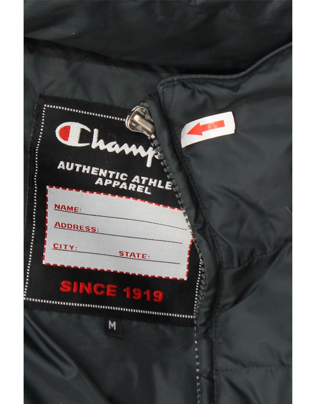 Champion Mens Hooded Padded Jacket UK 38 Medium Grey Polyamide