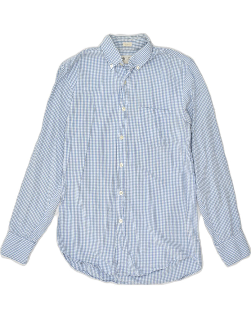 J. CREW Mens Tailored Fit Shirt Small Blue Check Cotton | Vintage J. Crew | Thrift | Second-Hand J. Crew | Used Clothing | Messina Hembry 