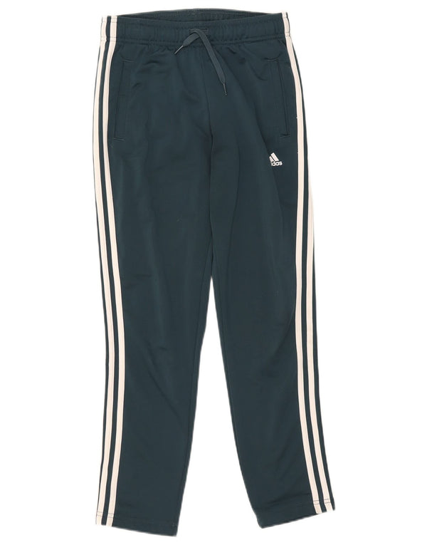 Adidas Boys Tracksuit Trousers 11-12 Years Green Polyester