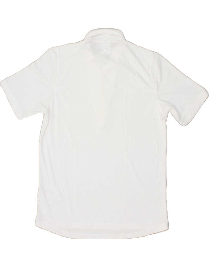 UMBRO Mens Polo Shirt Large White Polyester | Vintage Umbro | Thrift | Second-Hand Umbro | Used Clothing | Messina Hembry 