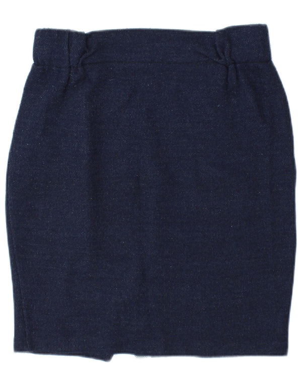 Atos Lombardini Womens Mini Pencil Skirt Medium W28 Navy Blue Acrylic