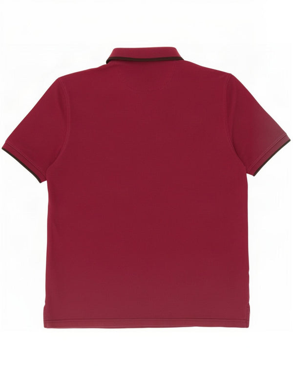 Massimo Dutti Mens Polo Shirt 2XL Burgundy Cotton