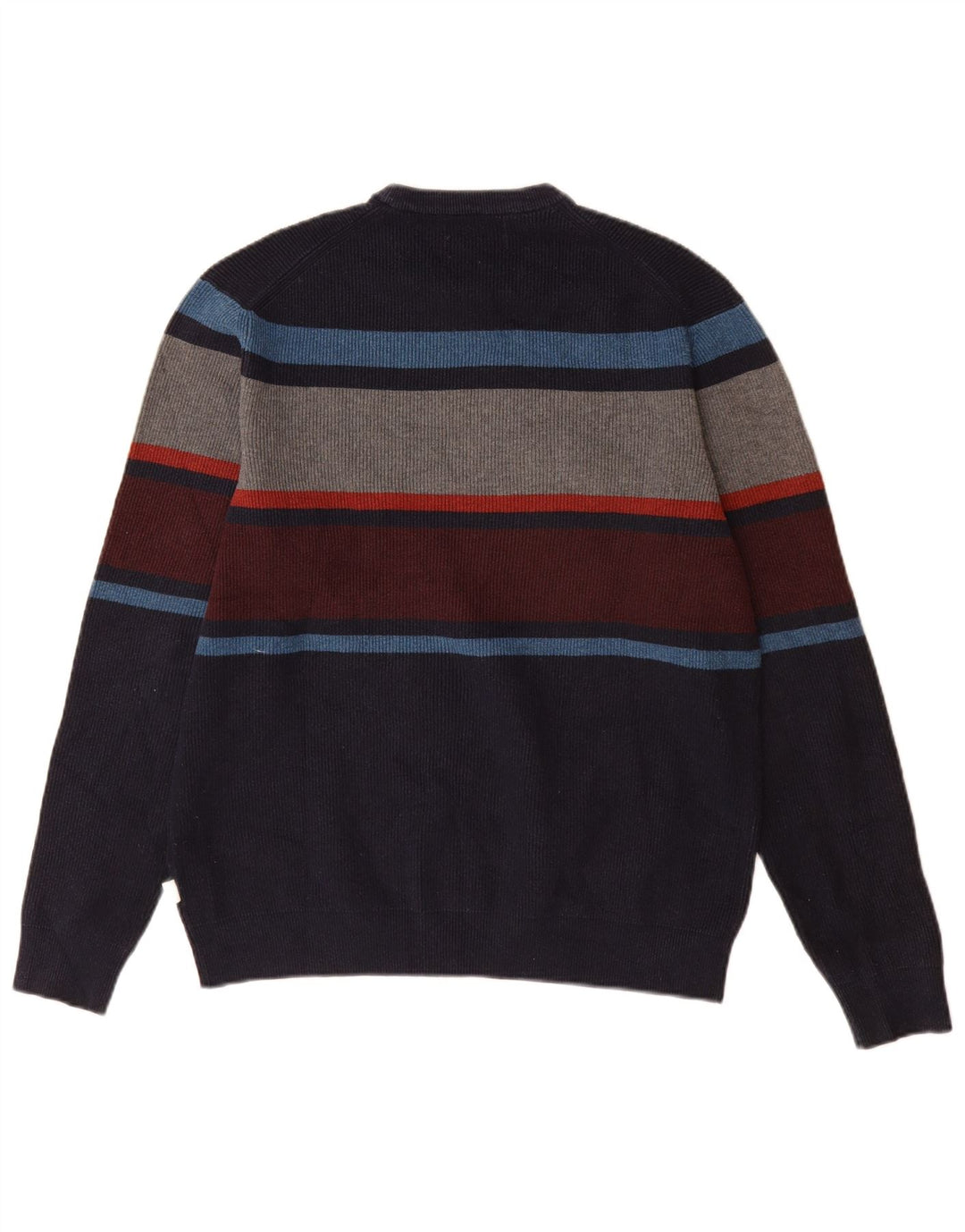 Marks & Spencer Mens Crew Neck Jumper Sweater Medium Navy Blue Colourblock