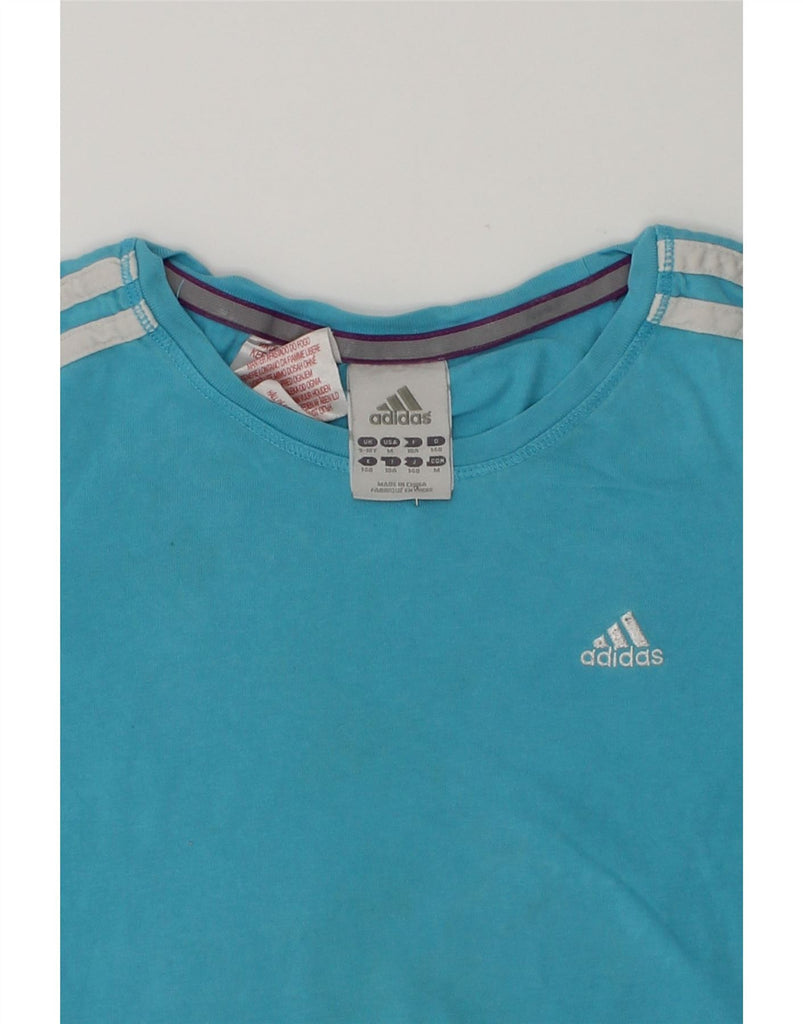 ADIDAS Girls T-Shirt Top 9-10 Years Blue Cotton | Vintage Adidas | Thrift | Second-Hand Adidas | Used Clothing | Messina Hembry 