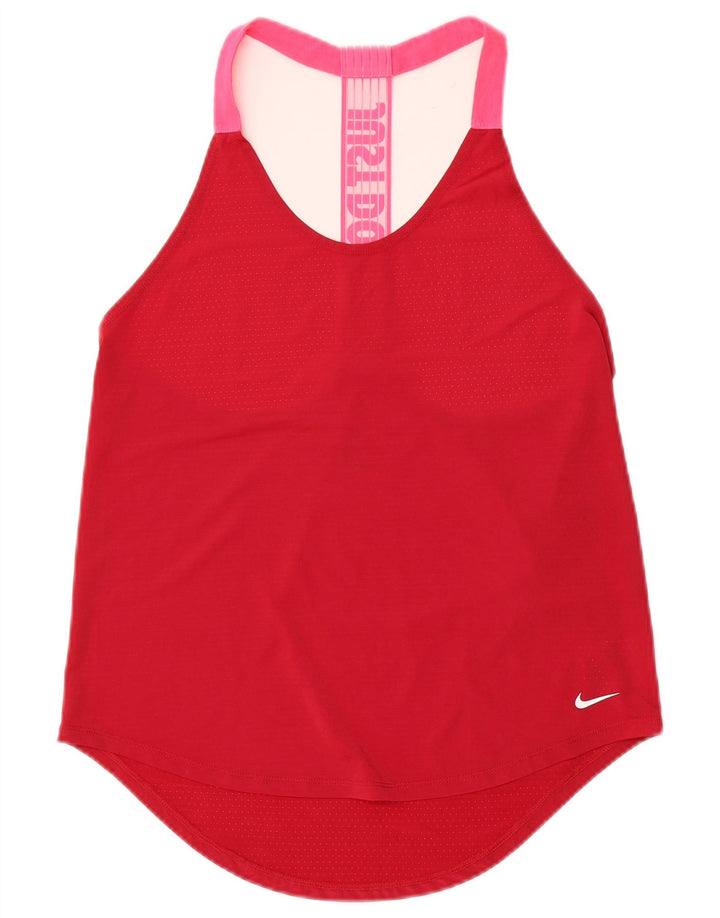 Nike Womens Graphic Vest Top UK 10 Small Red Colourblock Polyester