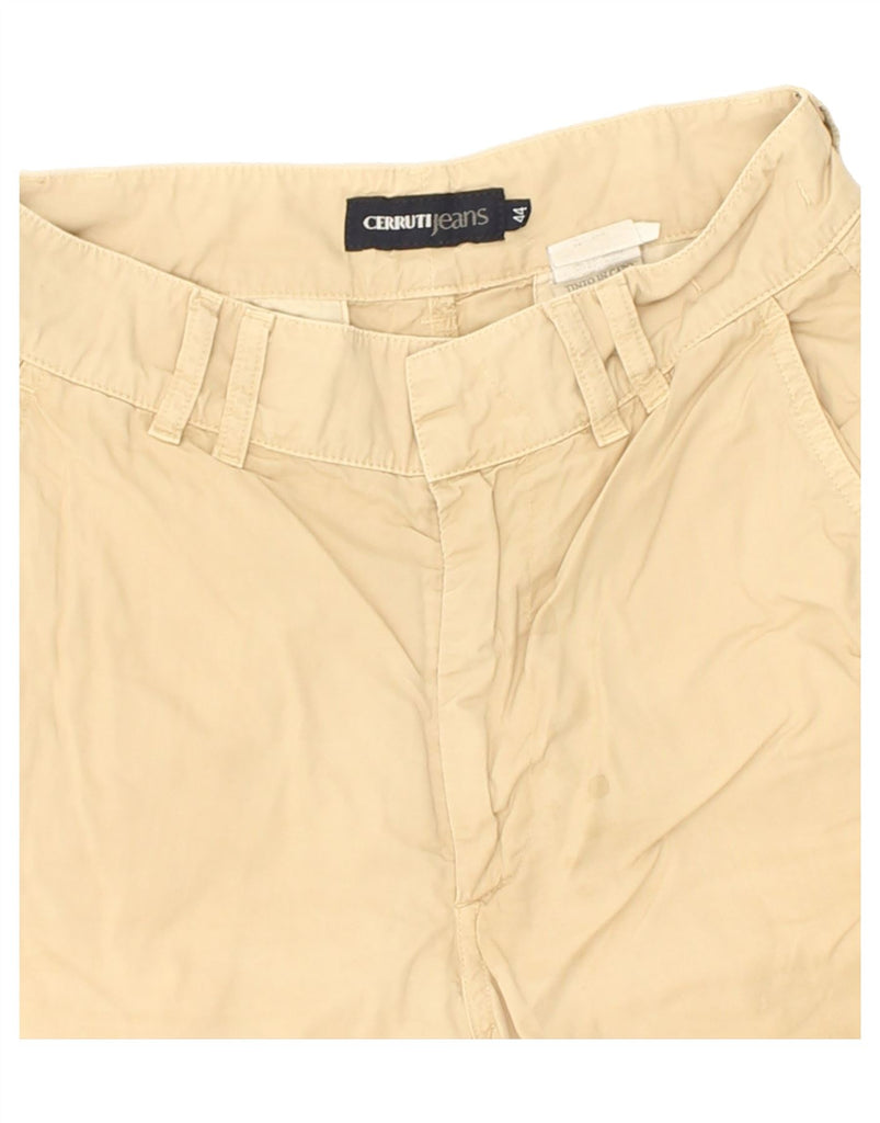 CERRUTI Womens Chino Shorts IT 44 Medium W27 Beige Cotton | Vintage Cerruti | Thrift | Second-Hand Cerruti | Used Clothing | Messina Hembry 