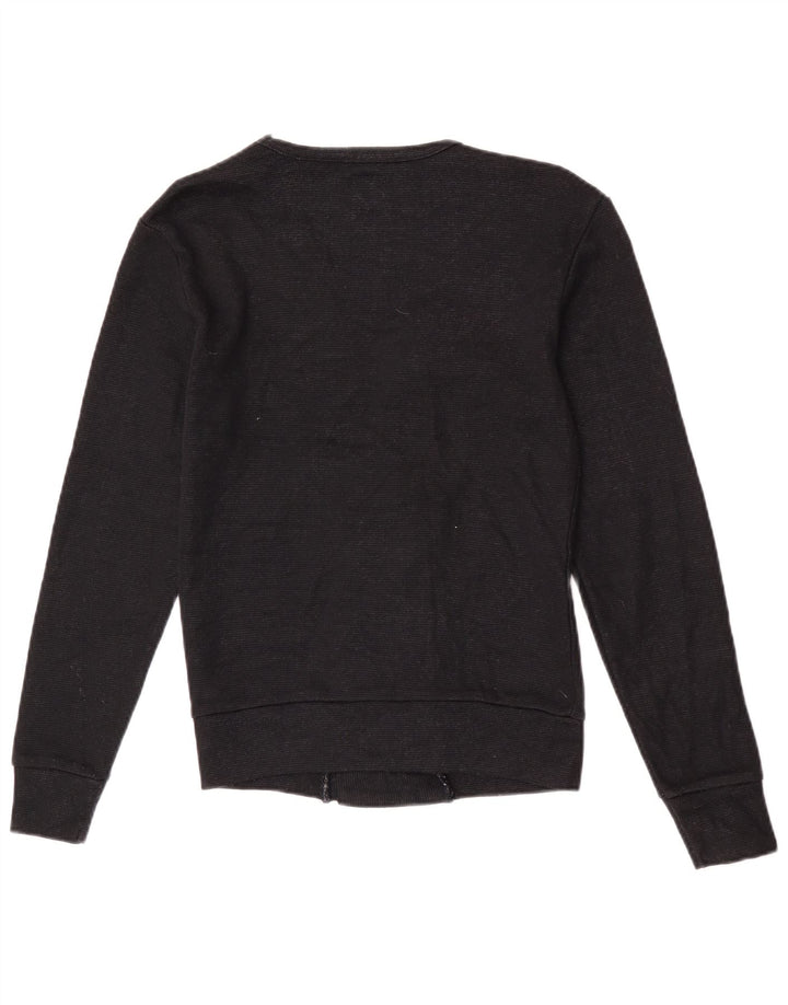 Zara Mens Double Breasted Cardigan Sweater Small Black Acrylic