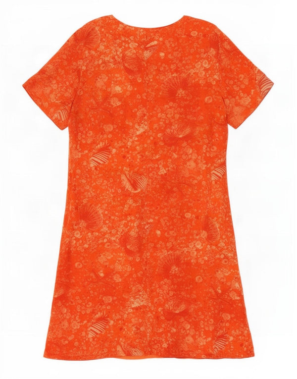 ELENA MIRO Womens Abstract Pattern A-Line Dress UK 24 4XL Orange Viscose
