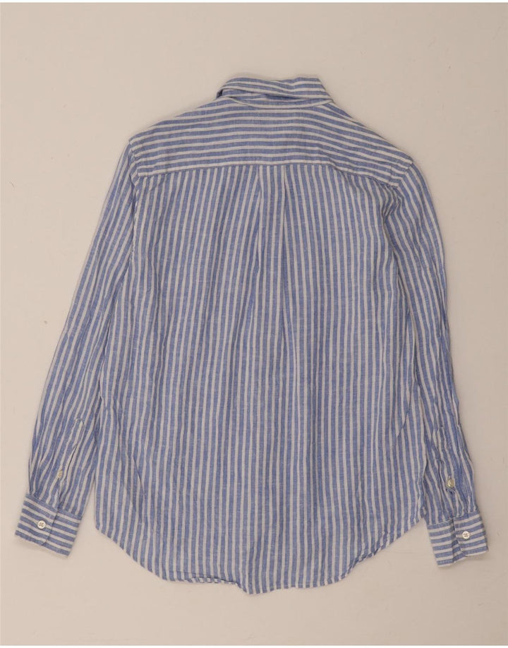 Ralph Lauren Boys Shirt 10-11 Years Medium Blue Striped Linen