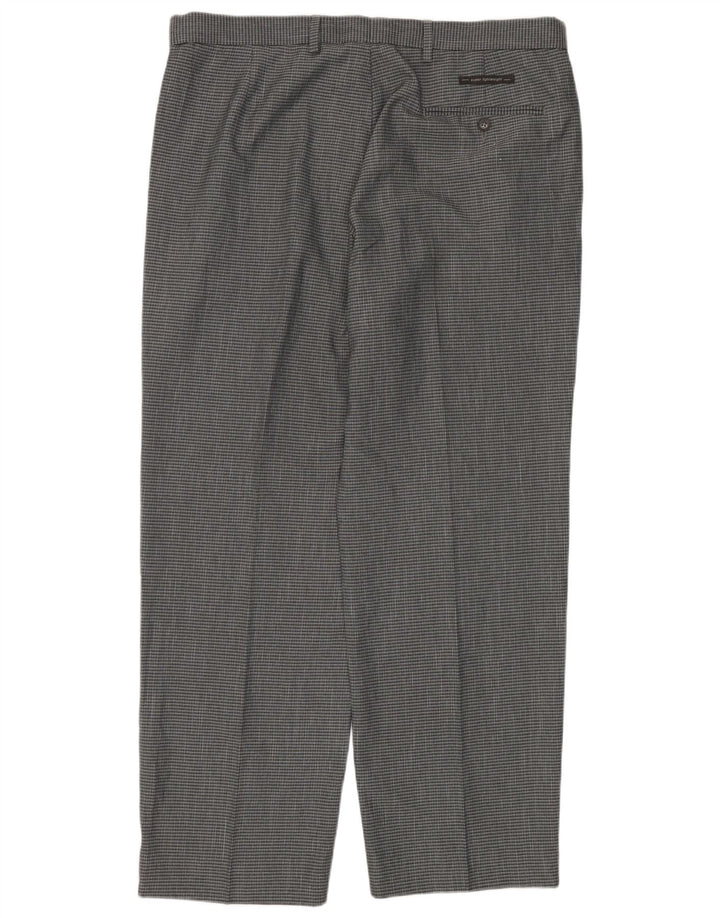 Marks & Spencer Mens Straight Regular Fit Suit Trousers W36 L29 Grey