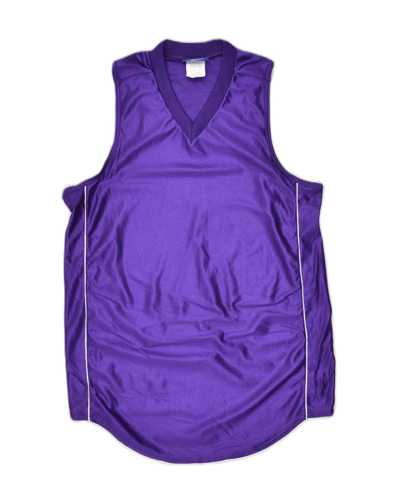 REEBOK Womens Vest Top UK 14 Medium Purple Nylon | Vintage Reebok | Thrift | Second-Hand Reebok | Used Clothing | Messina Hembry 