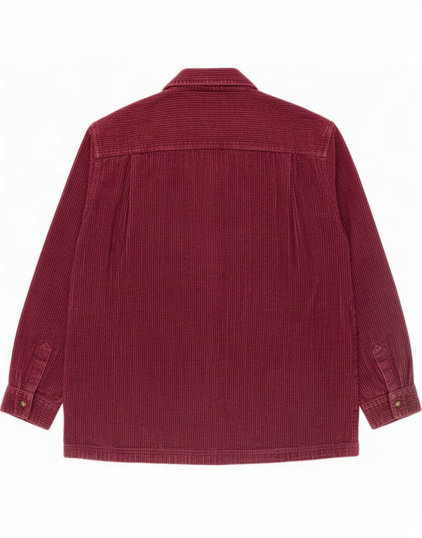 L.L.Bean Womens Oversized Corduroy Shirt UK 18 XL Burgundy Cotton