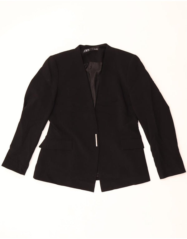 Zara Womens Blazer Jacket UK 16 Large Black Polyester
