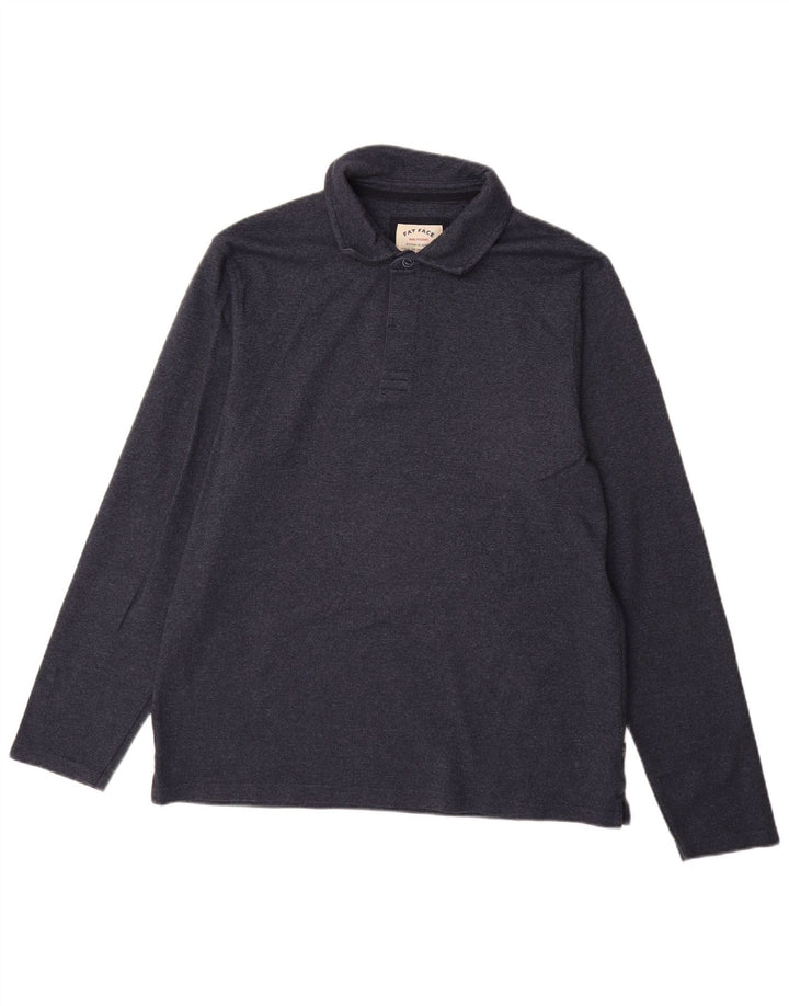 Fat Face Mens Long Sleeve Polo Shirt XL Navy Blue Cotton