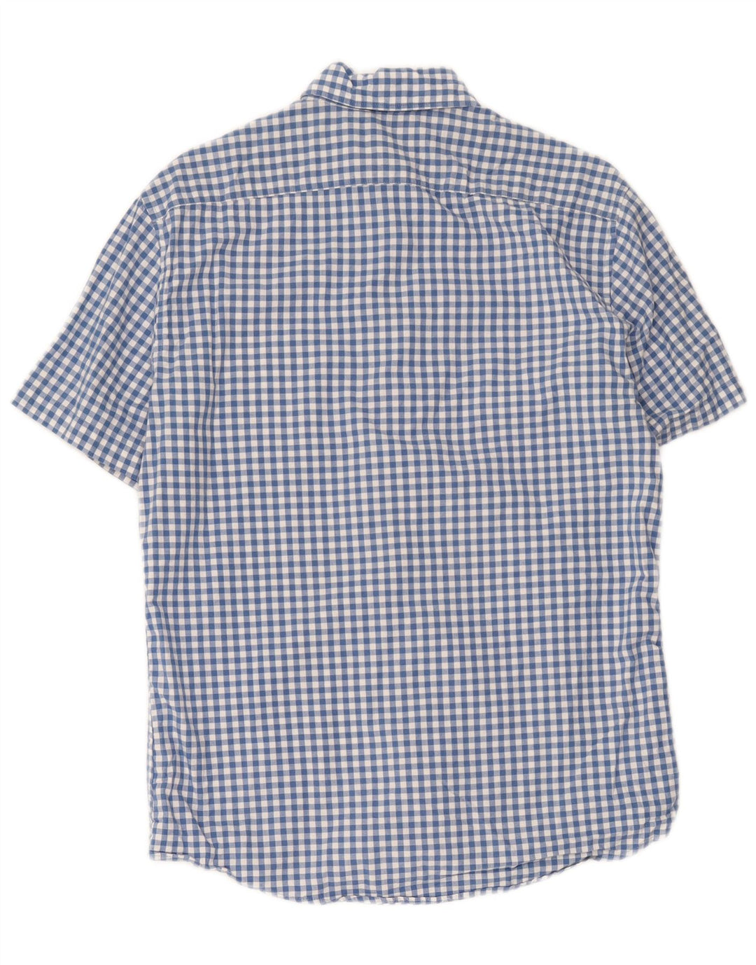 Esprit Mens Short Sleeve Regular Fit Shirt Medium Blue Gingham Cotton