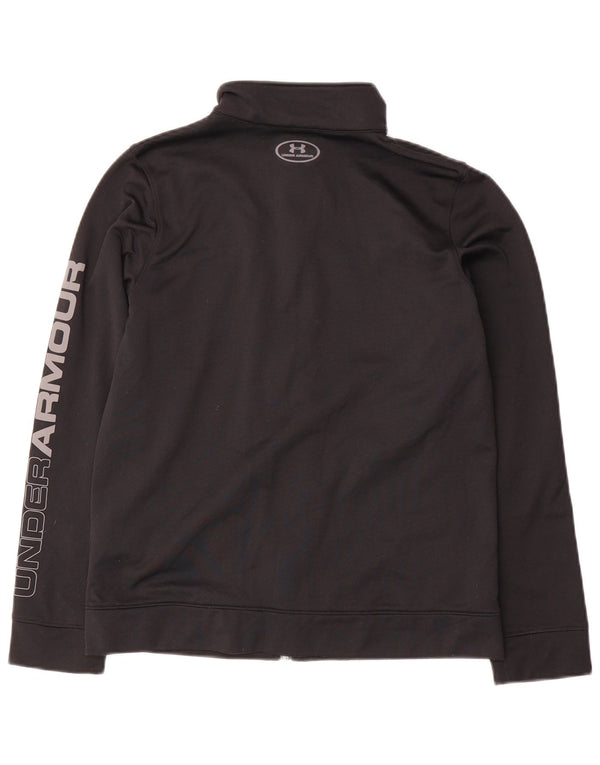 Under Armour Boys Tracksuit Top Jacket 11-12 Years Large Black Polyester