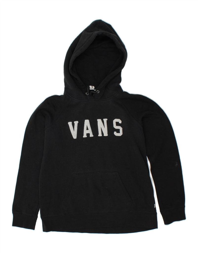 VANS Womens Graphic Hoodie Jumper UK 14 Medium Black Cotton | Vintage Vans | Thrift | Second-Hand Vans | Used Clothing | Messina Hembry 