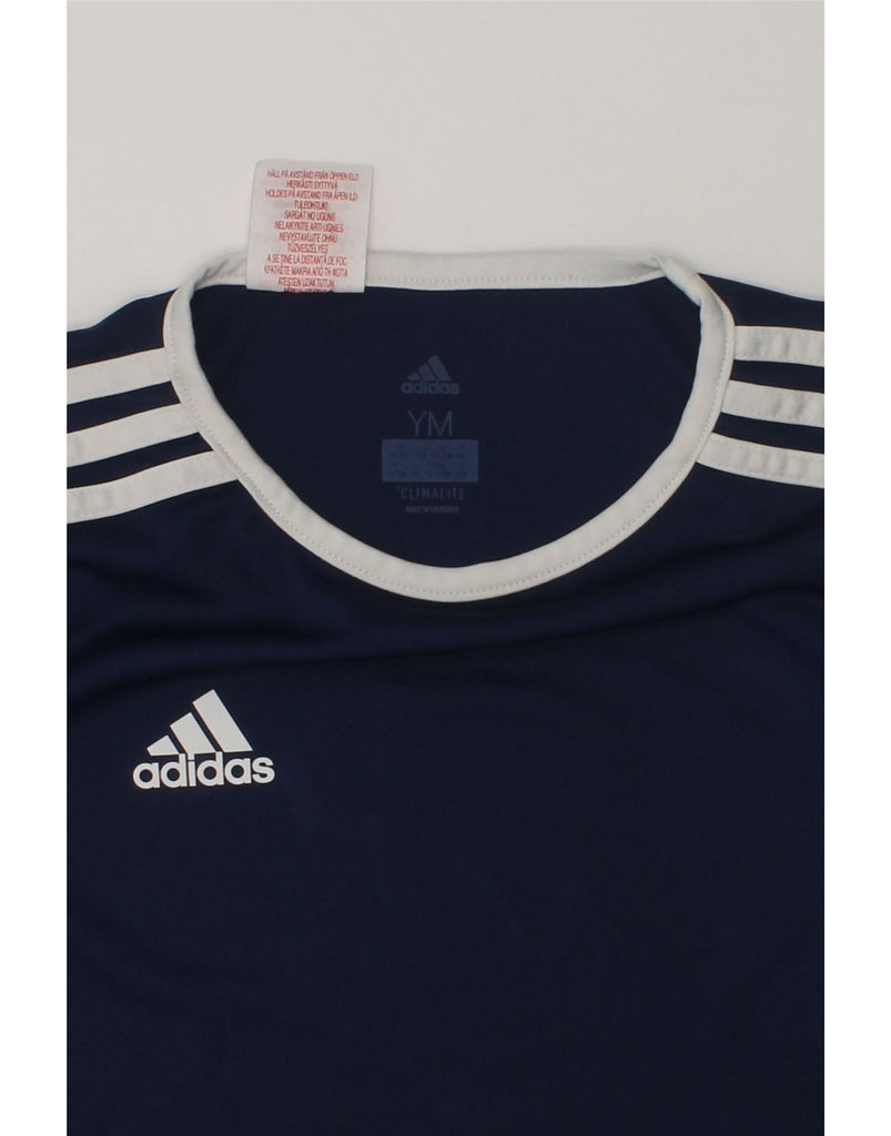 ADIDAS Boys Climalite T-Shirt Top 11-12 Years Medium  Navy Blue | Vintage Adidas | Thrift | Second-Hand Adidas | Used Clothing | Messina Hembry 