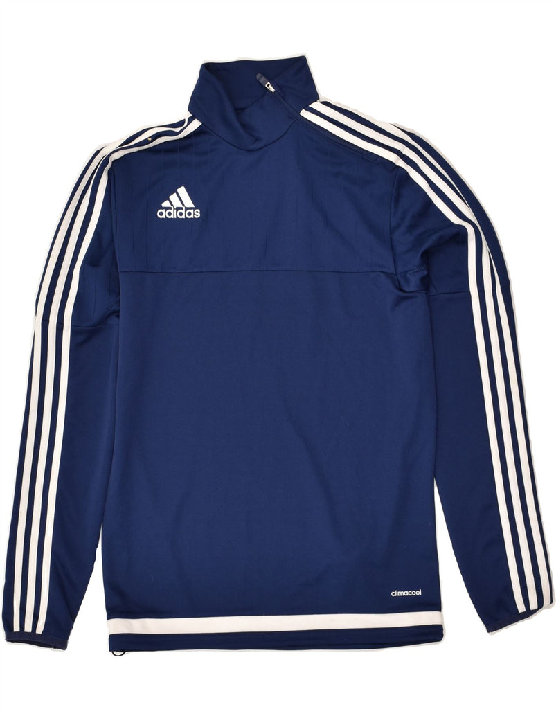 ADIDAS Mens Climacool Zip Neck Pullover Tracksuit Top Small Navy Blue | Vintage Adidas | Thrift | Second-Hand Adidas | Used Clothing | Messina Hembry 