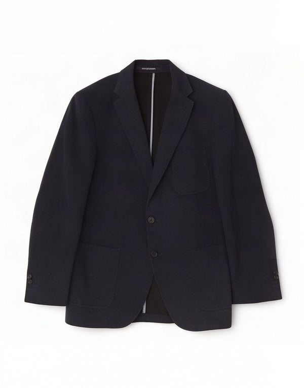 Henry Cottons Mens 2 Button Blazer Jacket IT 50 Large Navy Blue Cotton
