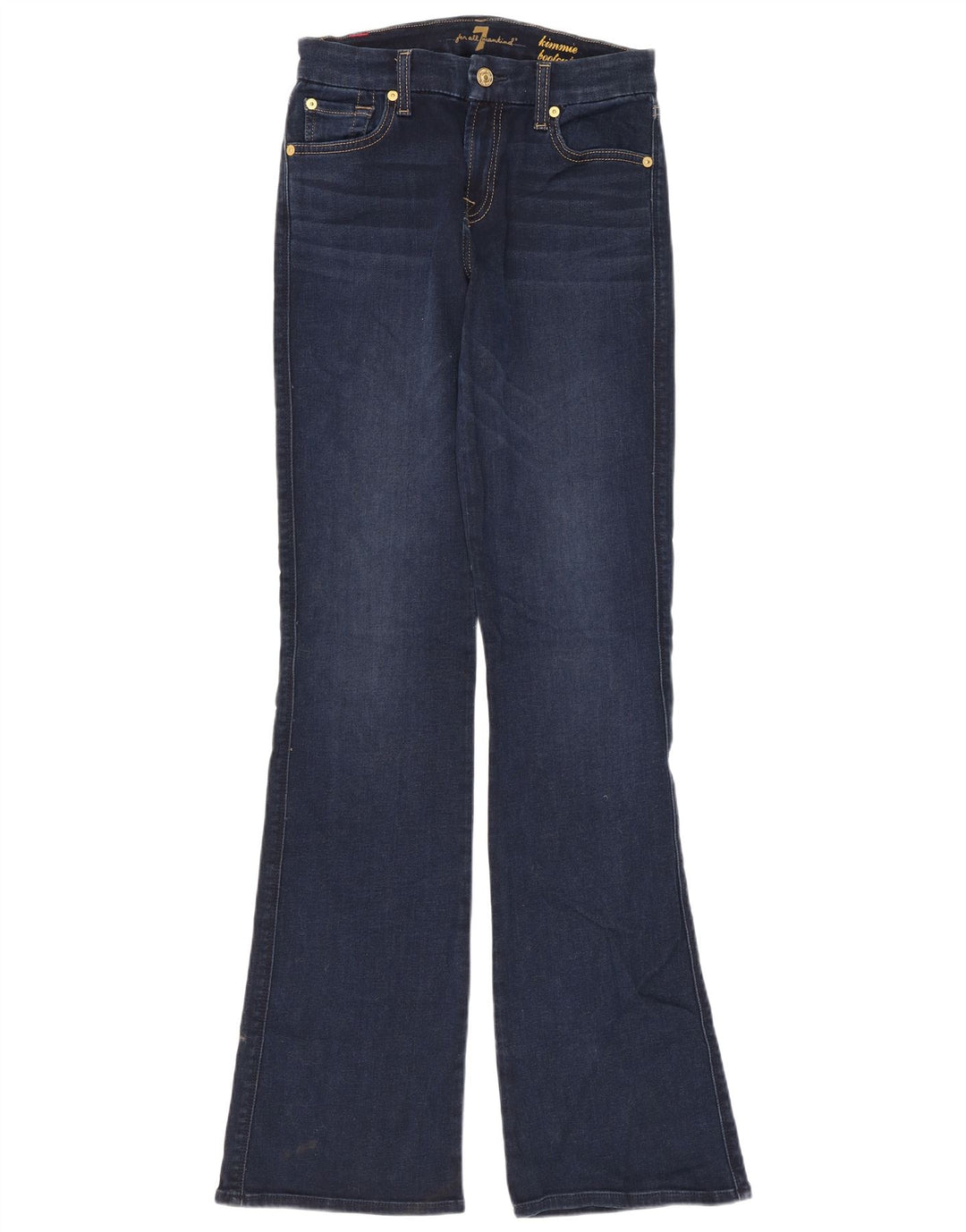 7 For All Mankind Womens Bootcut Jeans W26 L33 Navy Blue Cotton