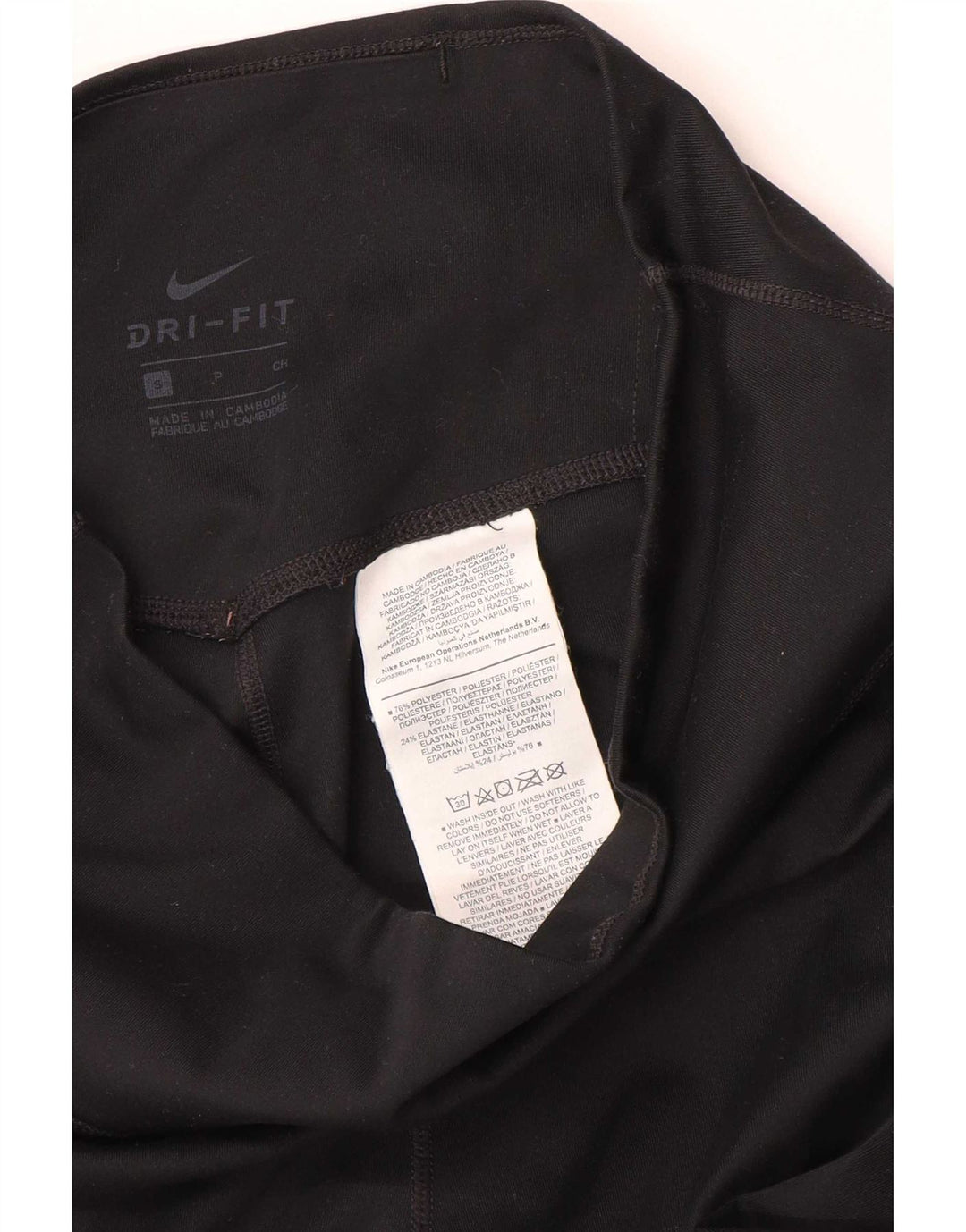 Nike Womens Dri Fit Leggings UK 10 Small Black Polyester