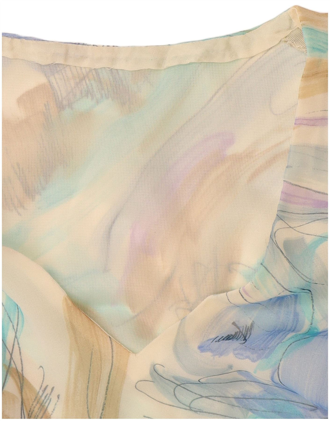 VINTAGE Womens Abstract Pattern Maxi Dress UK 12 Medium Blue