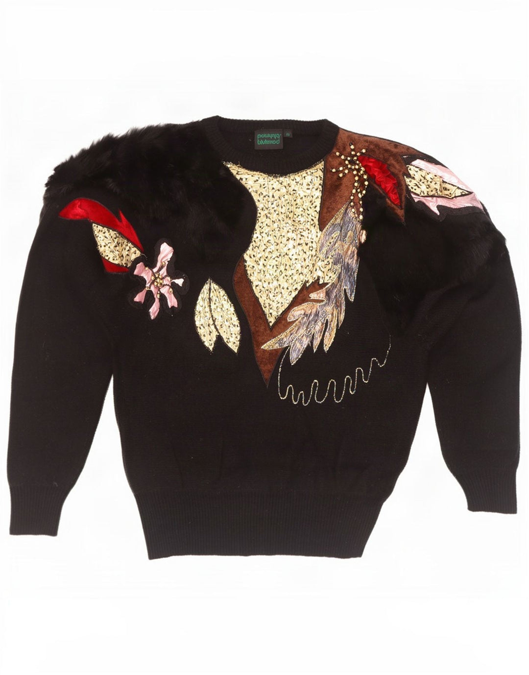 Bluhmod Womens Novelty Fit Crew Neck Jumper Sweater EU 40 Medium Black