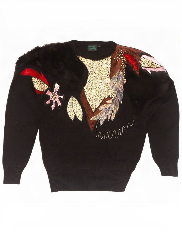 Bluhmod Womens Novelty Fit Crew Neck Jumper Sweater EU 40 Medium Black