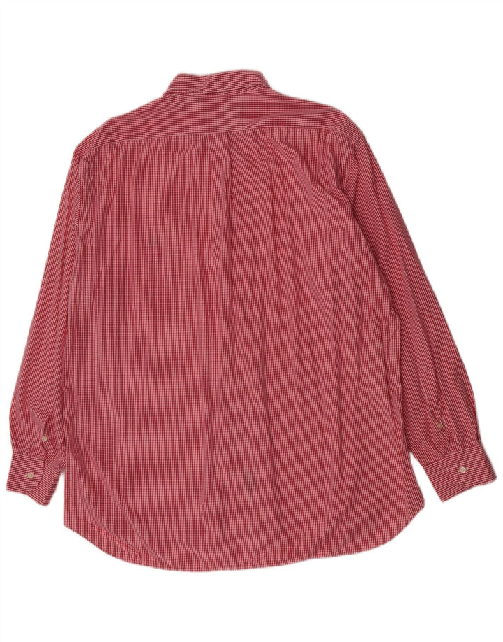Brooksfield Mens Shirt Size 43 XL Red Gingham Cotton