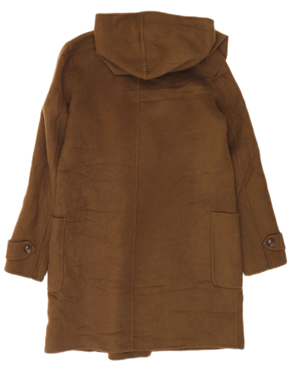 Massimo Dutti Womens Hooded Oversized Double Breasted Coat EU 36 XS Khaki