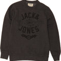 JACK & JONES Mens Graphic Sweatshirt Jumper Large Grey Cotton Vintage Jack & Jones and Second-Hand Jack & Jones from Messina Hembry 