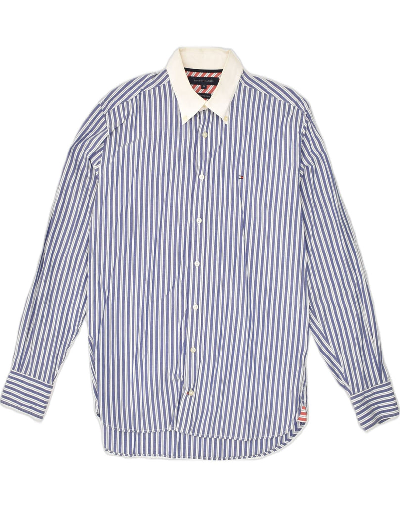 TOMMY HILFIGER Mens Shirt Medium Blue Pinstripe Cotton | Vintage Tommy Hilfiger | Thrift | Second-Hand Tommy Hilfiger | Used Clothing | Messina Hembry 