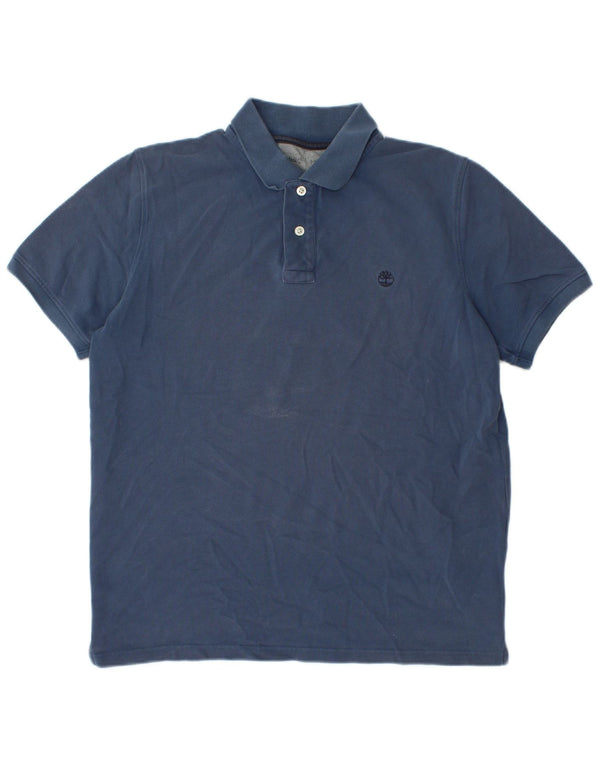 Timberland Mens Regular Fit Polo Shirt Medium Navy Blue Cotton