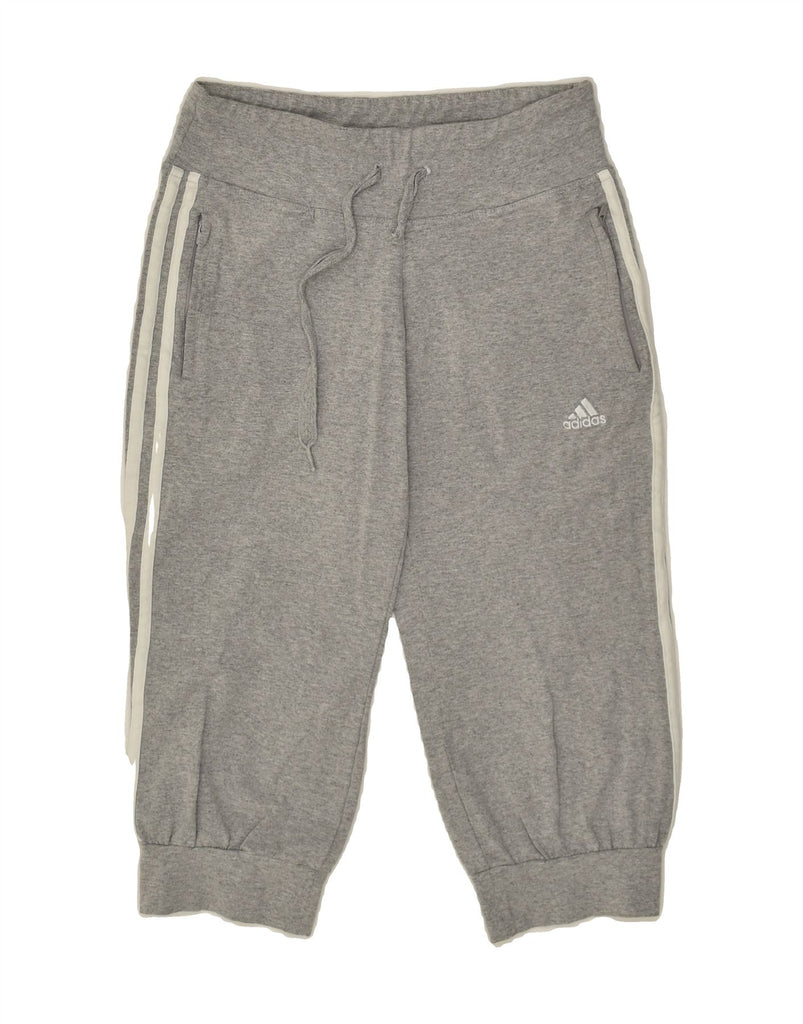 ADIDAS Womens Capri Tracksuit Trousers Joggers UK 8 Small  Grey Cotton | Vintage Adidas | Thrift | Second-Hand Adidas | Used Clothing | Messina Hembry 